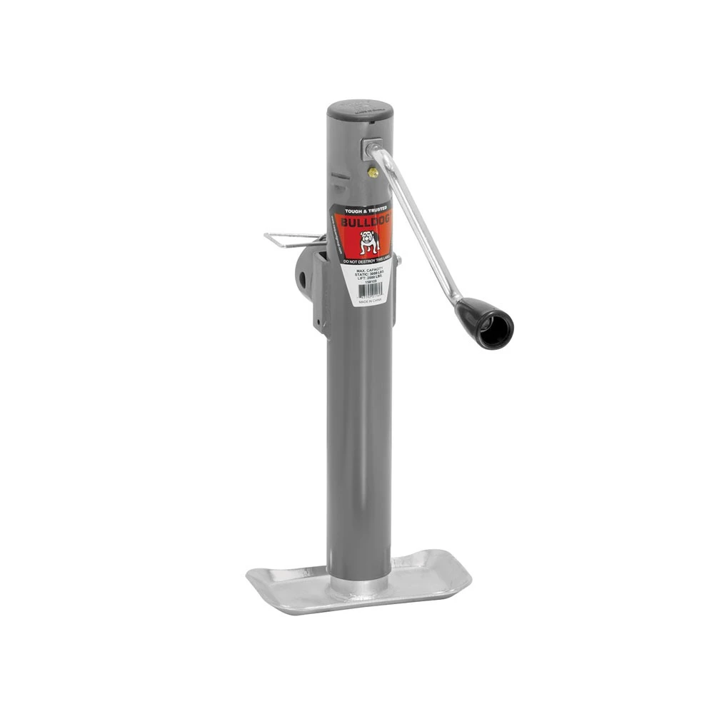 8-pack Bulldog 2K sidewind pipe-mount swivel trailer jacks 15″ lift
