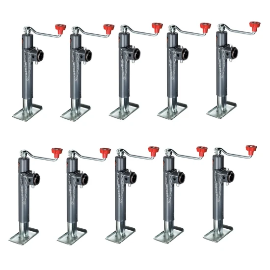 Bulldog 10-Pack 2K Round Pipe Mount Swivel Trailer Jack 10 Inch Topwind