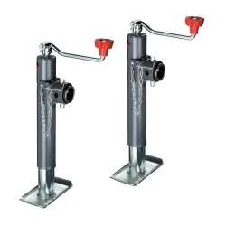 Bulldog 2x 2K Round Pipe Mount Swivel Trailer Jack w/ 10" Lift Topwind and Pull Pin