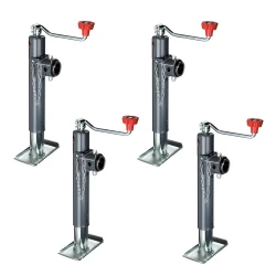 Bulldog 4x 2K Round Pipe Mount Swivel Trailer Jack w/ 10" Lift Topwind and Pull Pin