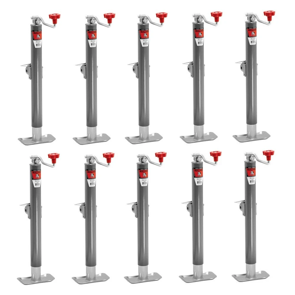 Bulldog 2,000 lb Round Pipe Mount Trailer Jack Bundle – 15" Lift, Topwind