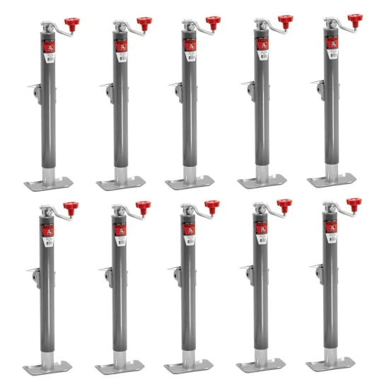 Bulldog 2,000 lb Round Pipe Mount Trailer Jack Bundle – 15" Lift, Topwind