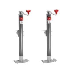 Bulldog 2x 2K Round Pipe Mount Swivel Trailer Jack w/ 15" Lift Topwind and Pull Pin