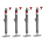 BULLDOG 2K Round Pipe Mount Swivel Trailer Jack 4-Pack with 15 Inch Lift Topwind & Pull Pin
