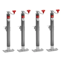 Bulldog 4x 2K Round Pipe Mount Swivel Trailer Jack w/ 15" Lift Topwind and Pull Pin