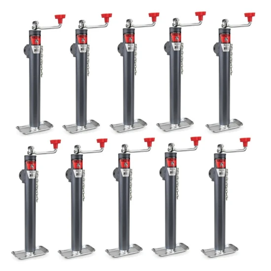 Bulldog 5K Pipe Mount Swivel Trailer Jack with Topwind Handle and 15 Inch Lift – 10 Pack