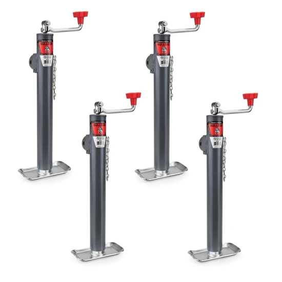 Bulldog 5K Pipe Mount Swivel Trailer Jack with 15 Inch Lift and Topwind Handle