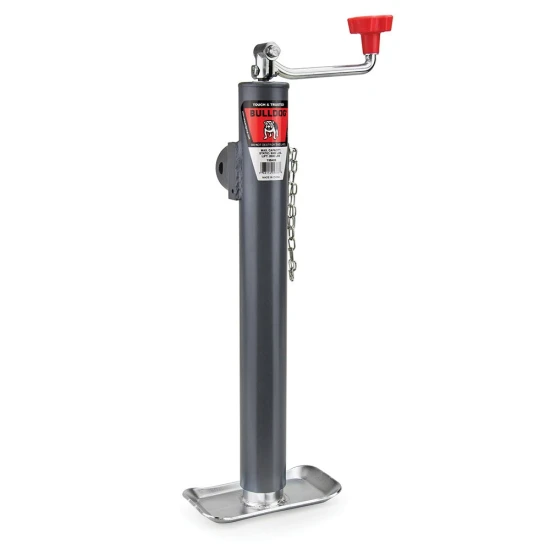Bulldog 5K Pipe Mount Swivel Trailer Jack with Topwind Handle – 15" Lift, Set of 8