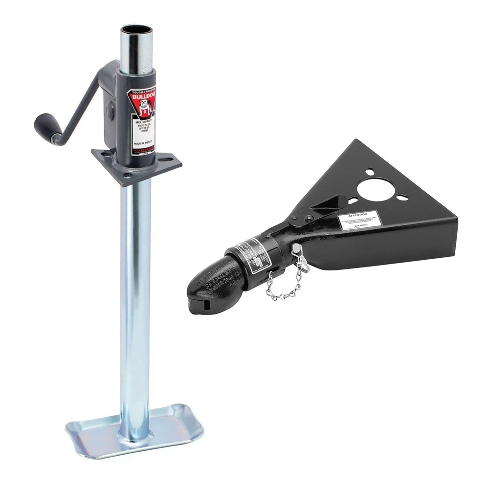 Bulldog 750 lb A-Frame Trailer Jack with weld-on bracket and 7K Collar-Lok coupler