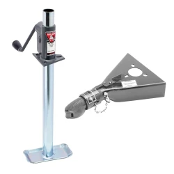 Bulldog 750 lb A-Frame Trailer Jack w/ Bracket and Foot w/ 5K Collar-Lok Coupler for 2" Ball
