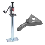 Bulldog 750 lb A-Frame Trailer Jack Bracket Footplate and 5K Collar-Lok Coupler for 2-inch Ball
