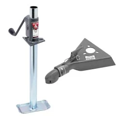 Bulldog 750 lb A-Frame Trailer Jack w/ Bracket and Foot w/ 5K Collar-Lok Coupler for 2" Ball