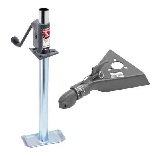 Bulldog 750 lb A-Frame Trailer Jack Bracket Footplate and 5K Collar-Lok Coupler for 2-inch Ball