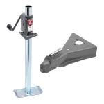 Bulldog 750 lb A-Frame trailer jack with bracket foot and 12.5K cast head coupler bundle