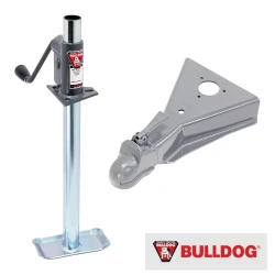 Bulldog 750 lb A-Frame Trailer Jack w/ Bracket and Foot w/ 15K Cast Head Coupler for 2-5/16" Ball