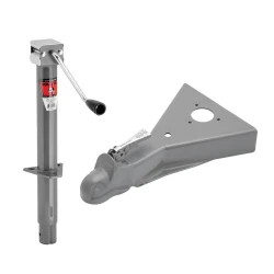 Bulldog 5K A-Frame Trailer Jack Sidewind 15" Lift w/ 8K Coupler for 2" Ball