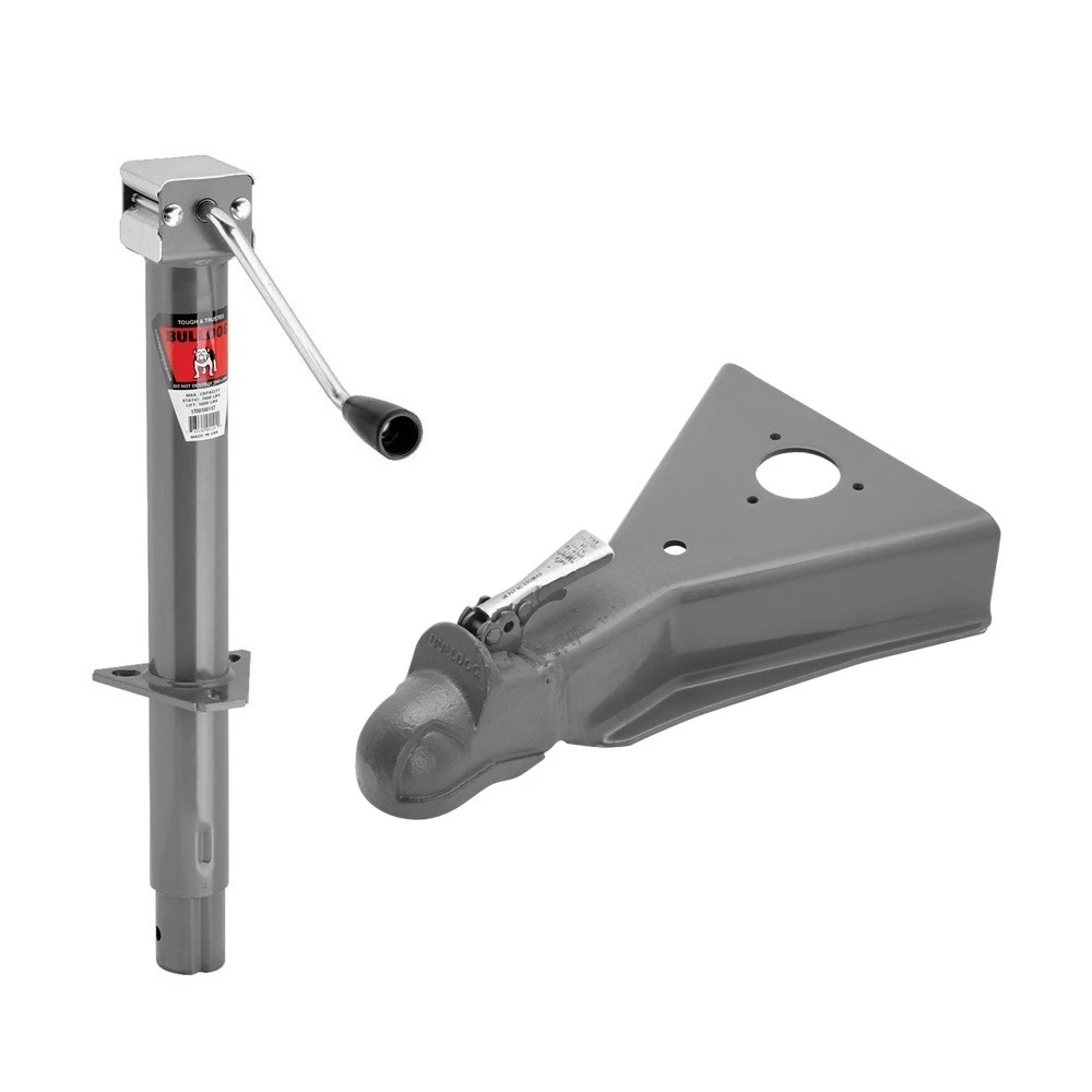 Bulldog 5K sidewind A-Frame trailer jack with 12.5K cast-head coupler