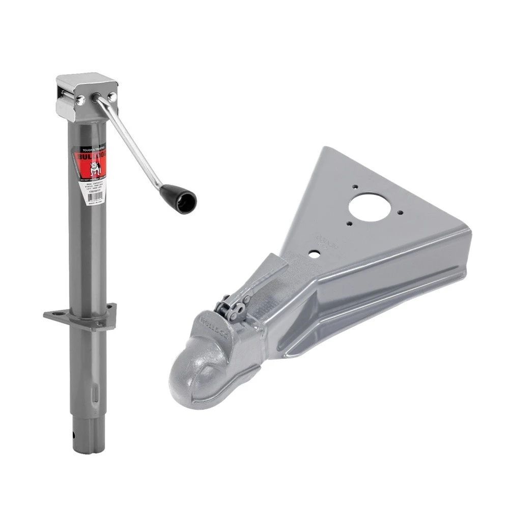 Bulldog 5K Sidewind A-Frame Trailer Jack with 15K Cast-Head Coupler for 2-5/16″ Ball