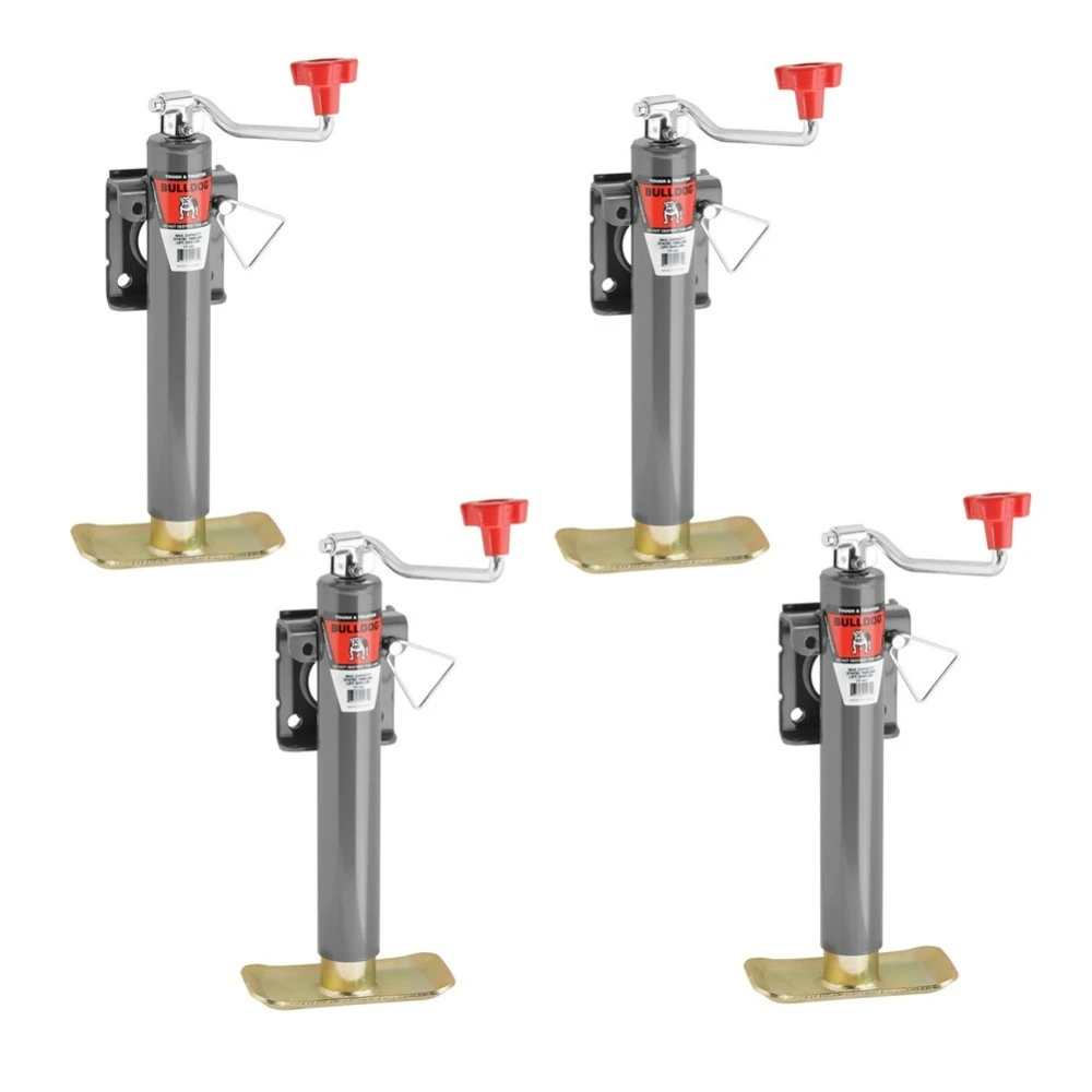 Bulldog 4-Pack 5K Snap Ring Swivel Trailer Jacks with 10" Lift and Footplate