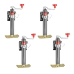 Bulldog 4-Pack 5K Snap Ring Swivel Trailer Jacks with 10" Lift and Footplate