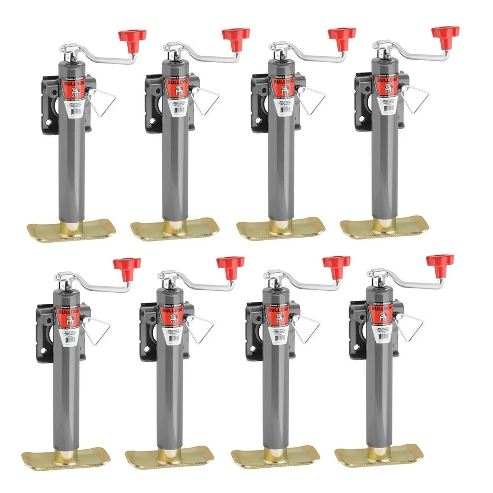 Bulldog 5K Snap Ring Swivel Trailer Jack with Footplate and 10 Inch Lift, 8-Pack