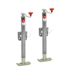 Bulldog 2x 5K Snap Ring Swivel Trailer Jack w/ 15" Lift Topwind and Footplate 