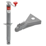 Bulldog 5K A-Frame Trailer Jack Topwind 15" Lift w/ 8K Coupler for 2" Ball Weld-On