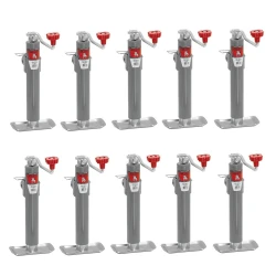 Bulldog 10x 5K Round Pipe Mount Swivel Trailer Jack w/ 10" Lift Topwind and Pull Pin