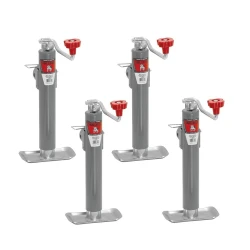 Bulldog 4x 5K Round Pipe Mount Swivel Trailer Jack w/ 10" Lift Topwind and Pull Pin