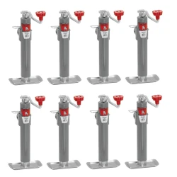Bulldog 8x 5K Round Pipe Mount Swivel Trailer Jack w/ 10" Lift Topwind and Pull Pin