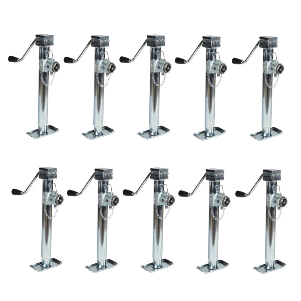 Bulldog 10-Pack 5K Pipe Mount Swivel Trailer Jacks with Sidewind Handle and 15" Lift