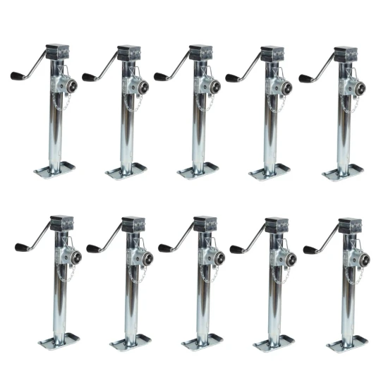 Bulldog 10-Pack 5K Pipe Mount Swivel Trailer Jacks with Sidewind Handle and 15" Lift