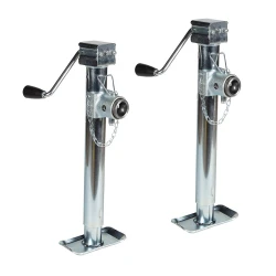 Bulldog 2x 5K Pipe Mount Swivel Trailer Jack w/ 15" Lift and Sidewind Handle 