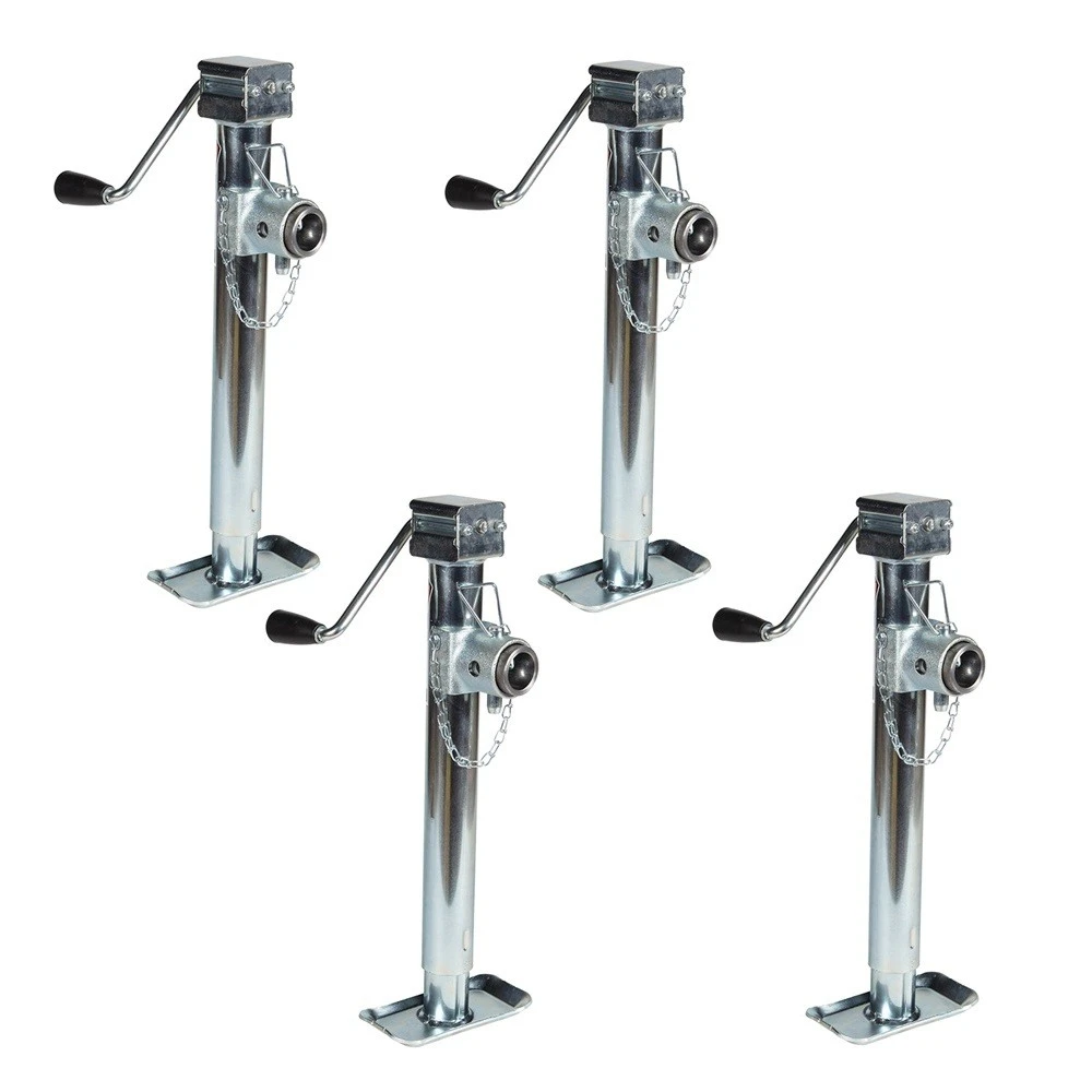 Bulldog 5K Pipe Mount Swivel Trailer Jack with Sidewind Handle and 15" Lift – 4 Pack