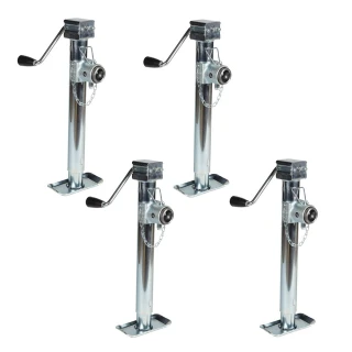 Bulldog 5K Pipe Mount Swivel Trailer Jack with Sidewind Handle and 15" Lift – 4 Pack