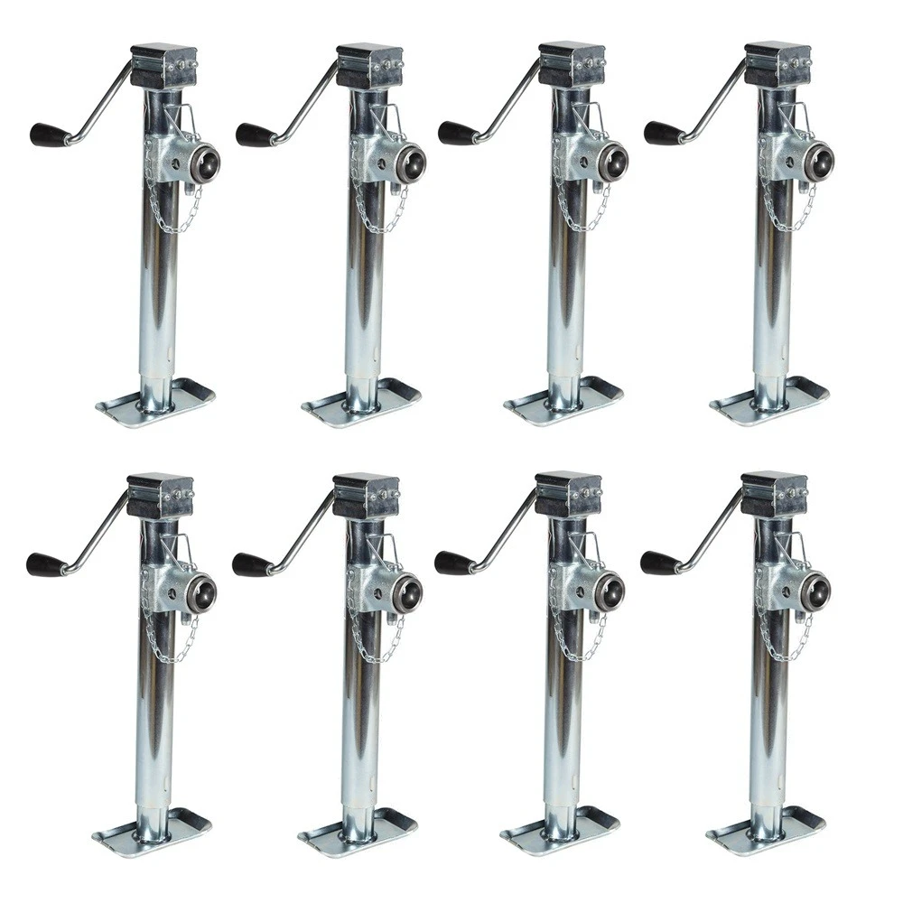 Bulldog 8-Pack 5K Pipe Mount Swivel Trailer Jacks with 15 Inch Lift and Sidewind Handle