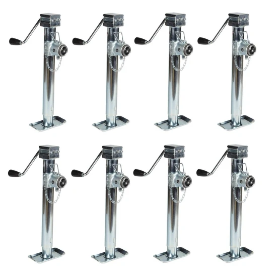 Bulldog 8-Pack 5K Pipe Mount Swivel Trailer Jacks with 15 Inch Lift and Sidewind Handle