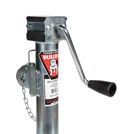 Bulldog 5K Pipe Mount Swivel Trailer Jack with Sidewind Handle and 15" Lift