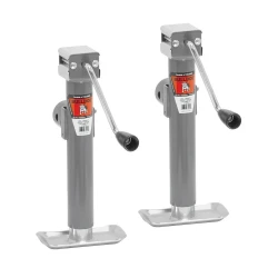 Bulldog 2x 5K Round Pipe Mount Swivel Trailer Jack w/ 10" Lift Sidewind and Pull Pin 