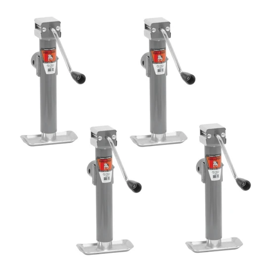 Bulldog 5K Round Pipe Mount Swivel Trailer Jacks – 10" Lift, Sidewind Handle