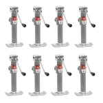 Bulldog 8-pack 5K round swivel pipe mount trailer jacks with sidewind and 10-inch lift