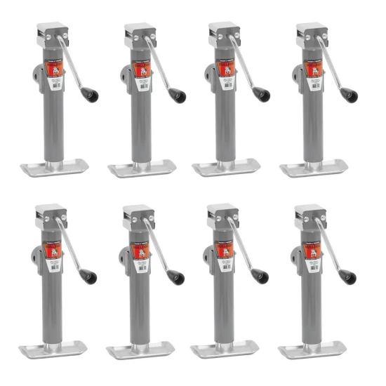 Bulldog 8-pack 5K round swivel pipe mount trailer jacks with sidewind and 10-inch lift