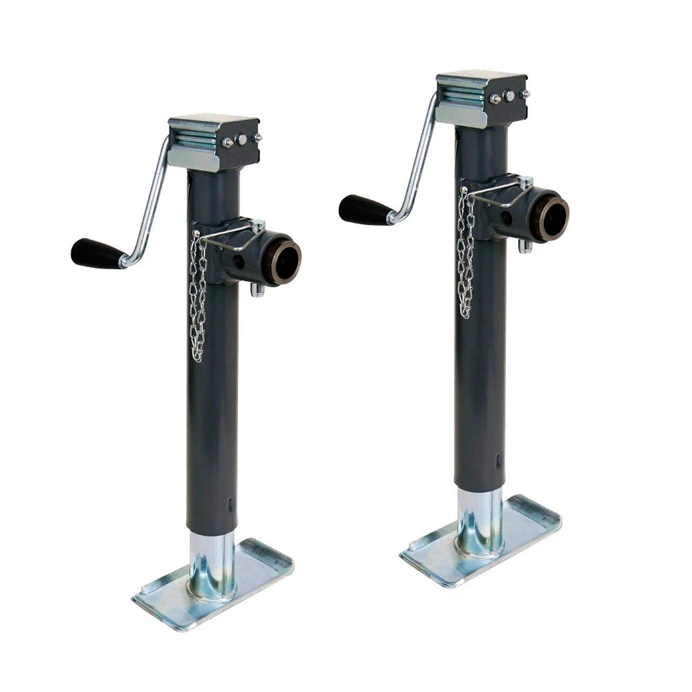 Bulldog 5K Round Pipe Mount Swivel Trailer Jacks with 15 Inch Lift and Sidewind