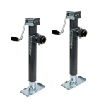 Bulldog 5K Round Pipe Mount Swivel Trailer Jacks with 15 Inch Lift and Sidewind