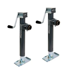Bulldog 2x 5K Round Pipe Mount Swivel Trailer Jack w/ 15" Lift Sidewind and Pull Pin