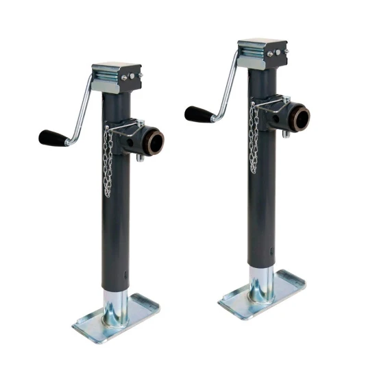 Bulldog 5K Round Pipe Mount Swivel Trailer Jacks with 15 Inch Lift and Sidewind