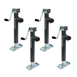 Bulldog 4x 5K Round Pipe Mount Swivel Trailer Jack w/ 15" Lift Sidewind and Pull Pin