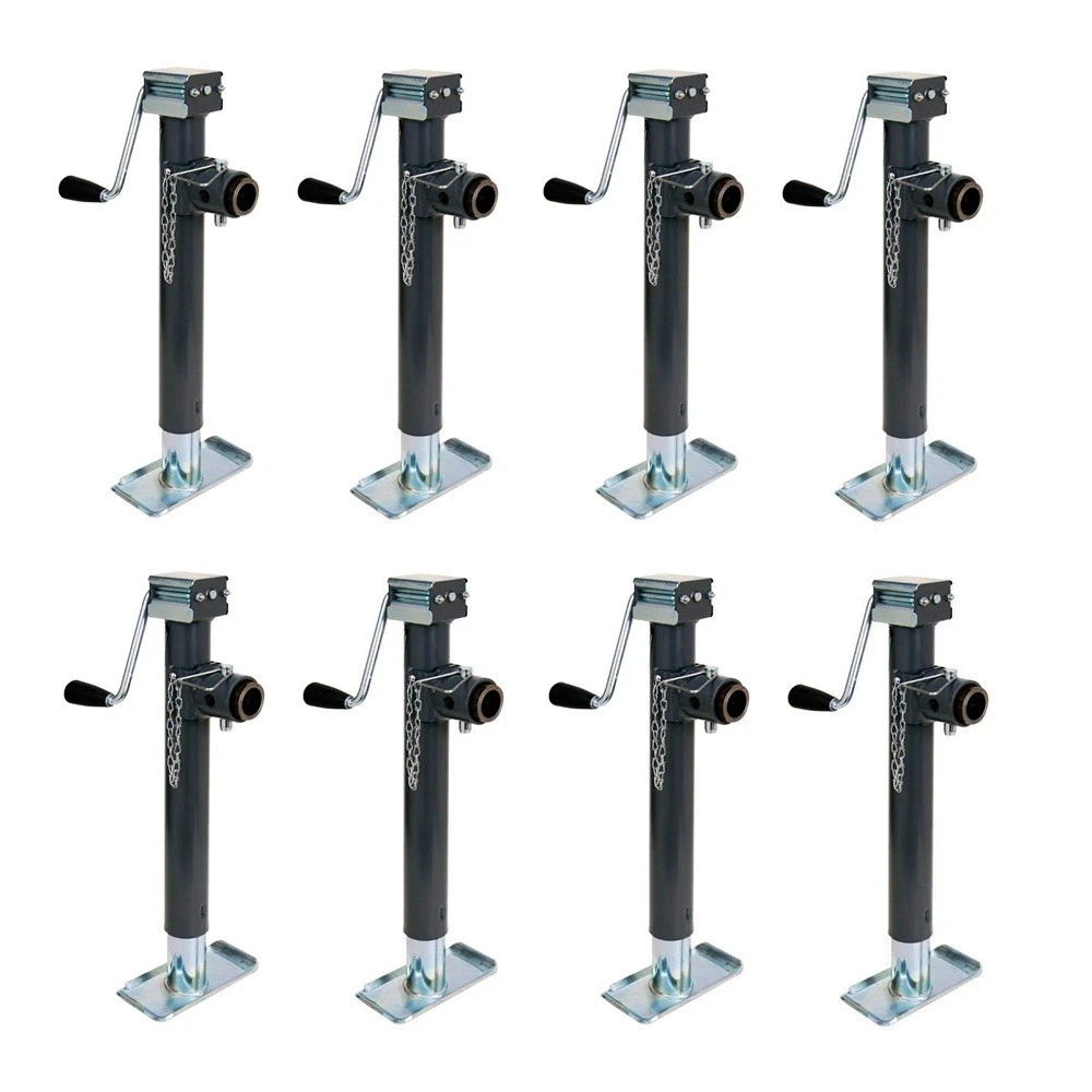 Bulldog 5K Round Pipe Mount Swivel Trailer Jack with Sidewind Handle and 15" Lift – 8 Pack
