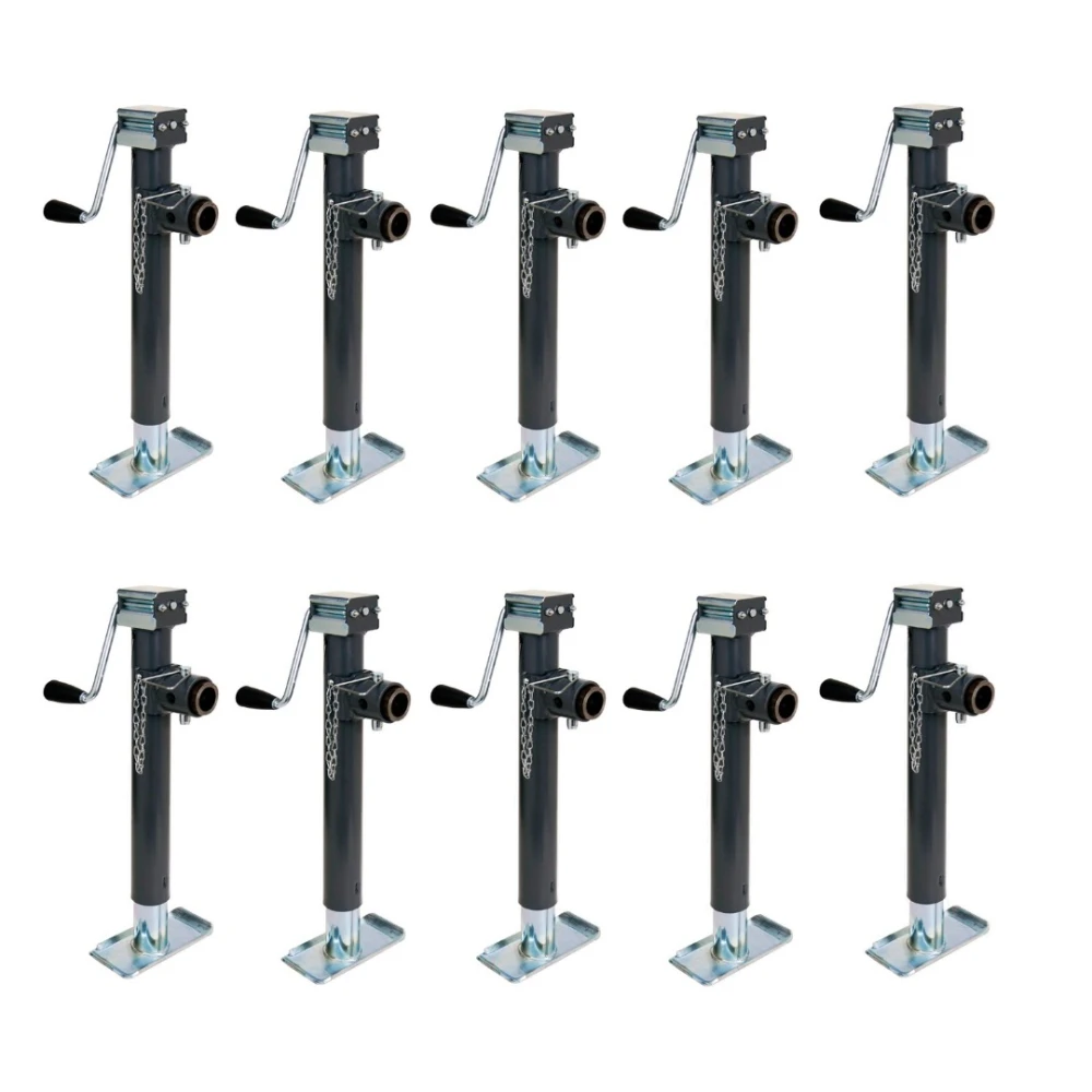 Bulldog 10-Pack Round Pipe Mount Trailer Jacks with 15" Lift and Sidewind Handle