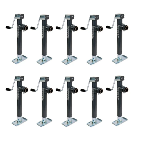 Bulldog 10-Pack Round Pipe Mount Trailer Jacks with 15" Lift and Sidewind Handle
